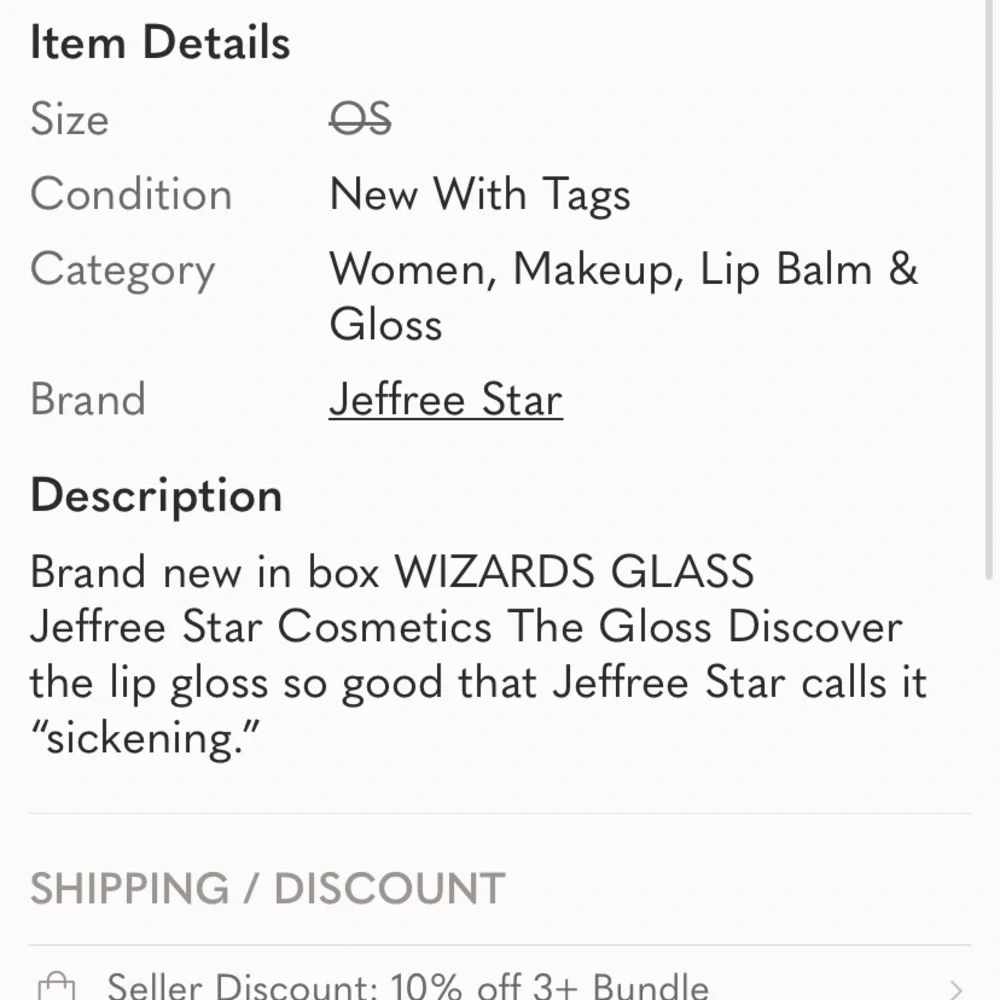 Jeffree Star Wizard Glass Top lip gloss Shimmering Pink Lip Gloss